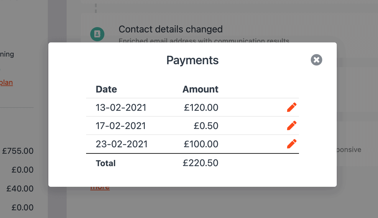 CollectIC registered payment overview