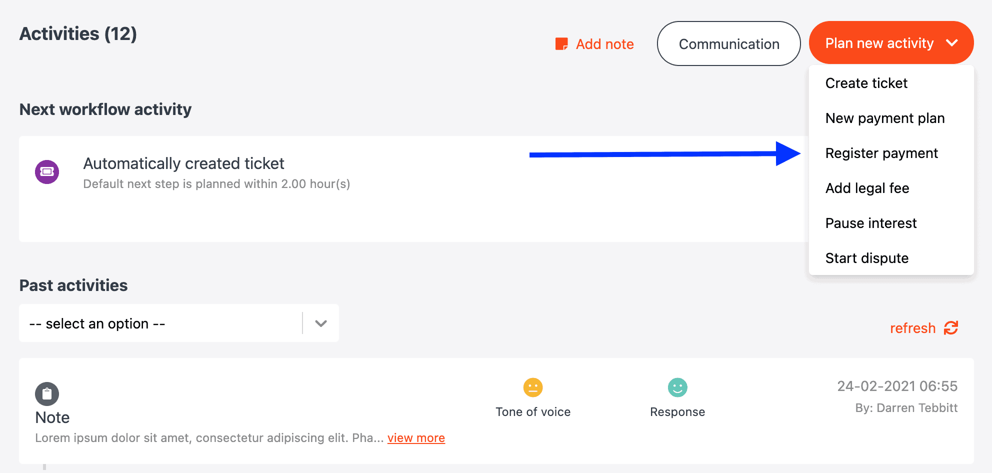 CollectIC Payment Plan creation