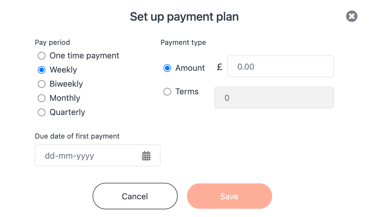 CollectIC Payment plan creation 1
